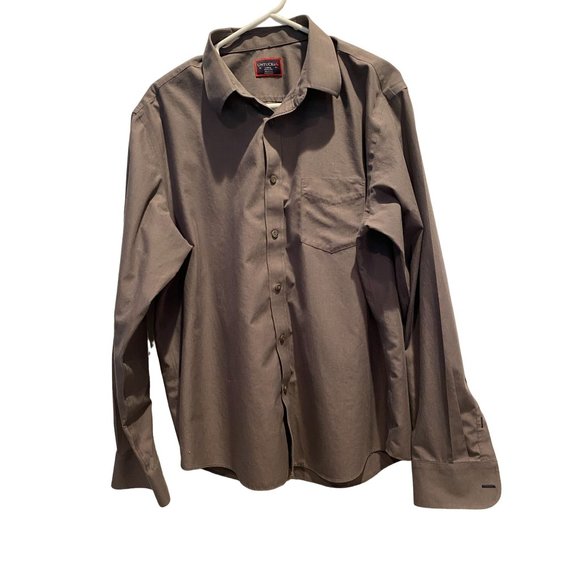 UNTUCKit Men's Long Sleeve Dress‎ Shirt Large, Olive Green, Cotton, Button Up - Picture 1 of 4